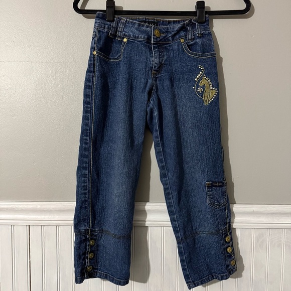Baby Phat | Girls Girlz Blue Medium Wash Embellished Jeans Size 10 - Picture 1 of 10